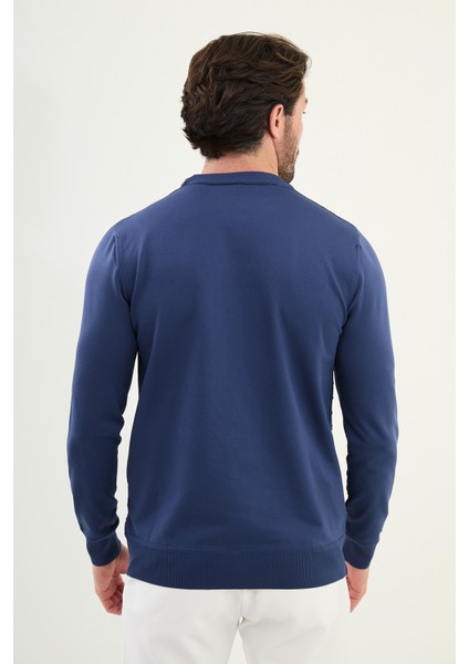 Desenli Slim Fit Bisiklet Yaka Erkek Triko Kazak modelleri