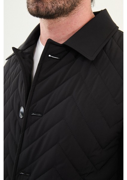 Desenli Slim Fit Gömlek Yaka Erkek Trench Coat fiyatları