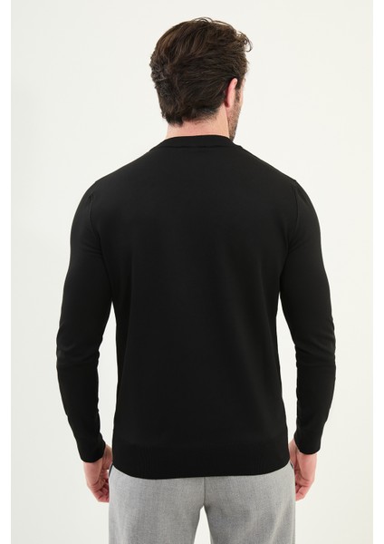 Düz Slim Fit Bisiklet Yaka Basic Erkek Triko Kazak modelleri