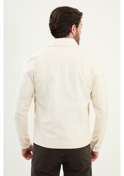 Düz Slim Fit Torba Cep Gömlek Yaka Suni Deri Erkek Mont fırsatları