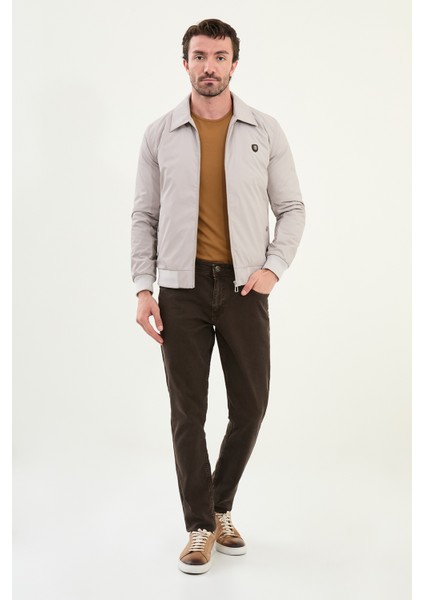 Düz Slim Fit Gömlek Yaka Erkek Mont modelleri