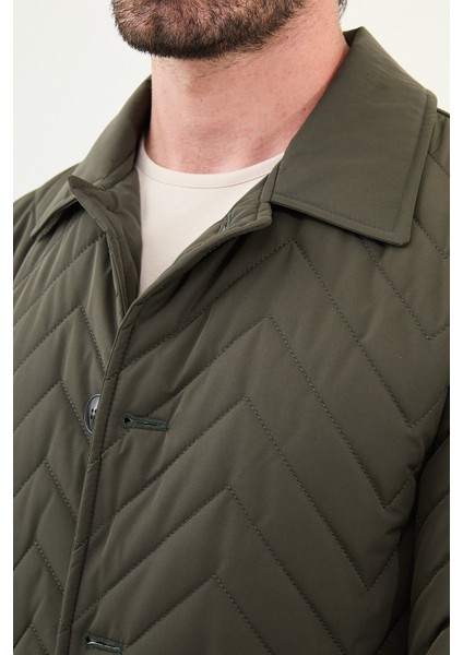 Desenli Slim Fit Gömlek Yaka Erkek Trench Coat fiyatları