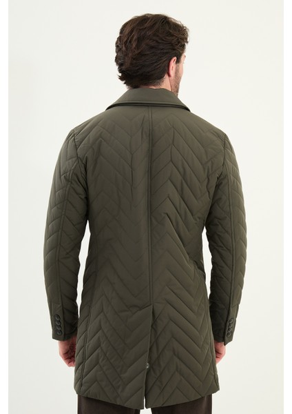 Desenli Slim Fit Gömlek Yaka Erkek Trench Coat indirimleri