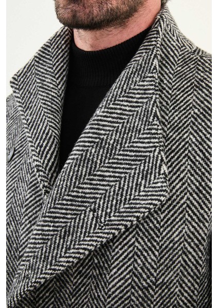 Balıksırtı Slim Fit Şal Yaka Kaşe Erkek Kaban fiyatları