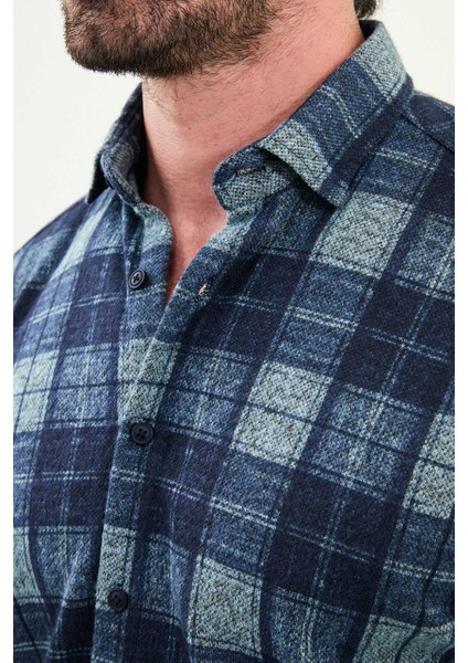 Ekoseli Slim Fit Uzun Kollu Oduncu Yün Erkek Gömlek fiyatları