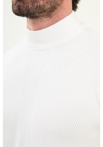 Çizgili Slim Fit Yarım Balıkçı Yaka Erkek Triko Kazak fiyatları