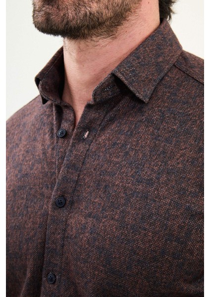 Desenli Slim Fit Uzun Kollu Oduncu Yün Erkek Gömlek fiyatları