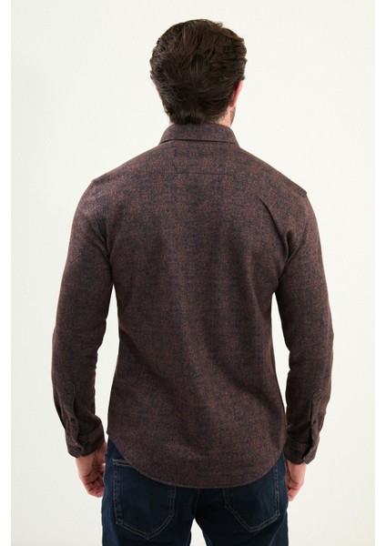Desenli Slim Fit Uzun Kollu Oduncu Yün Erkek Gömlek modelleri