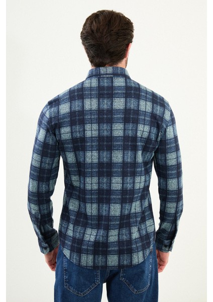 Ekoseli Slim Fit Uzun Kollu Oduncu Yün Erkek Gömlek modelleri