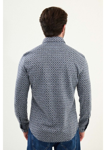 Desenli Slim Fit Uzun Kollu Oduncu Yün Erkek Gömlek modelleri