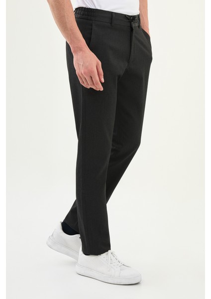 Düz Super Slim Fit Beli Lastikli Ipli Yün Erkek Pantolon modelleri