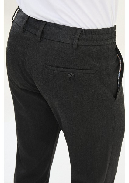 Düz Super Slim Fit Beli Lastikli Ipli Yün Erkek Pantolon fırsatları