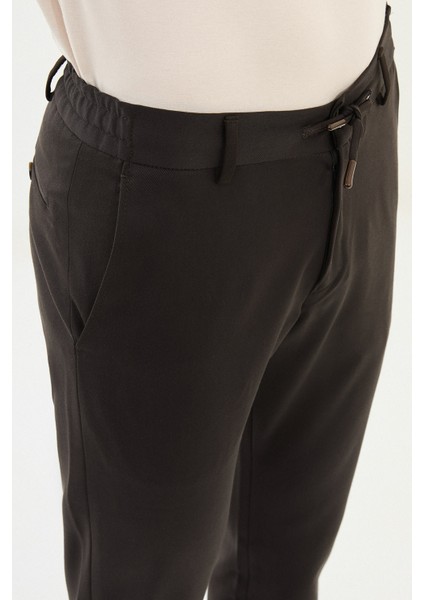 Düz Super Slim Fit Beli Lastikli Ipli Yün Erkek Pantolon fiyatları