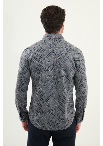 Desenli Slim Fit Uzun Kollu Oduncu Yün Erkek Gömlek modelleri