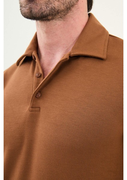 Çizgili Slim Fit Polo Yaka Uzun Kollu Pamuk Erkek T-Shirt fiyatları