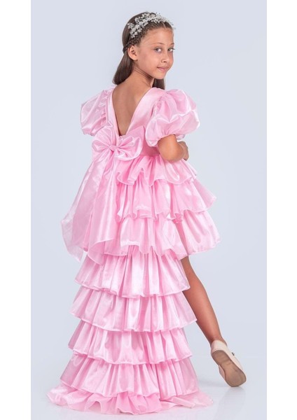 Kız Çocuk Eklenebilir Kuyruk Detaylı, Taçlı Aspendos Abiye Elbise M00758 fiyatları