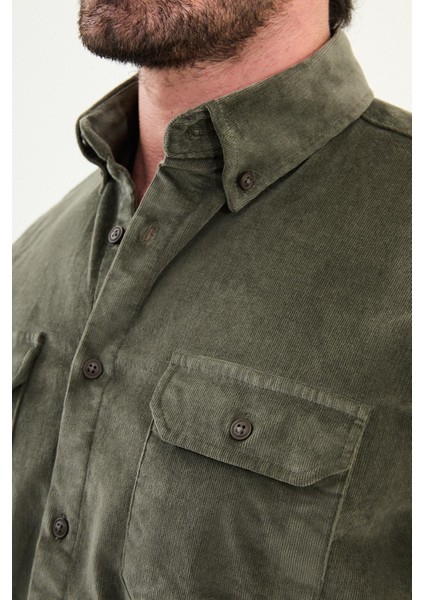 Düz Slim Fit Uzun Kollu Kadife Erkek Gömlek fiyatları