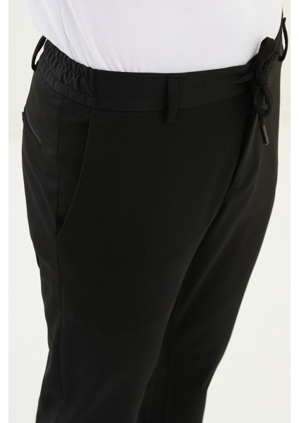 Düz Super Slim Fit Beli Lastikli Ipli Yün Erkek Pantolon fiyatları
