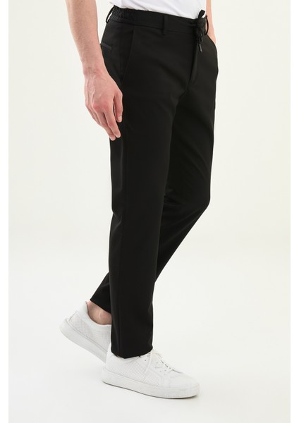 Düz Super Slim Fit Beli Lastikli Ipli Yün Erkek Pantolon modelleri