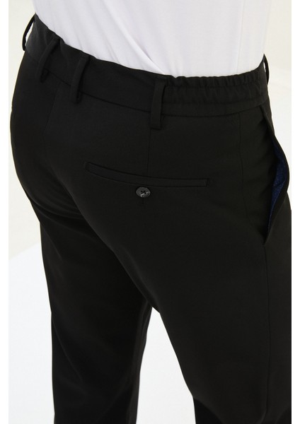 Düz Super Slim Fit Beli Lastikli Ipli Yün Erkek Pantolon fırsatları