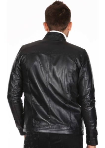 Hakiki Deri Siyah Tori Fermuarlı Erkek Deri Ceket fırsatları
