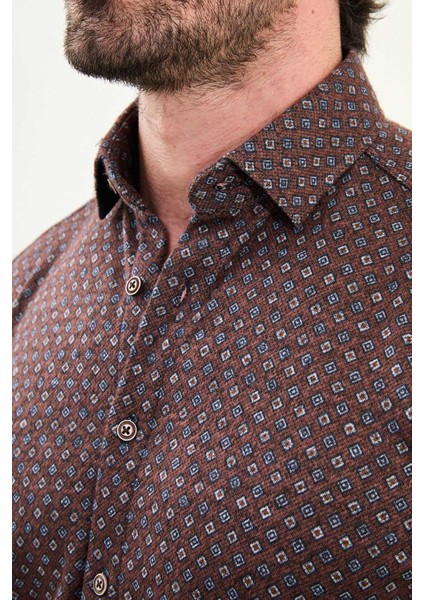 Desenli Slim Fit Uzun Kollu Oduncu Yün Erkek Gömlek fiyatları
