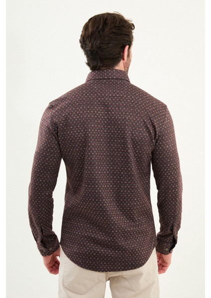 Desenli Slim Fit Uzun Kollu Oduncu Yün Erkek Gömlek modelleri