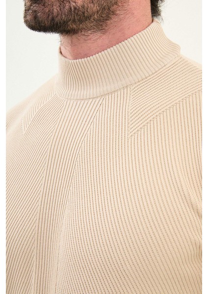 Çizgili Slim Fit Yarım Balıkçı Yaka Erkek Triko Kazak fiyatları