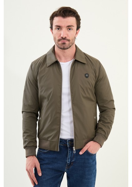 Düz Slim Fit Gömlek Yaka Erkek Mont