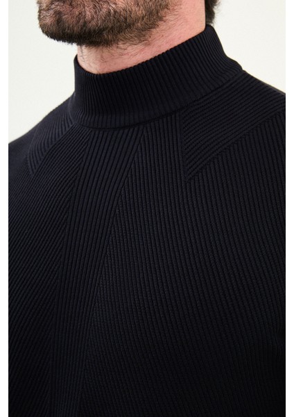 Çizgili Slim Fit Yarım Balıkçı Yaka Erkek Triko Kazak fiyatları