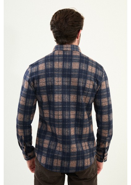 Ekoseli Slim Fit Uzun Kollu Oduncu Yün Erkek Gömlek modelleri