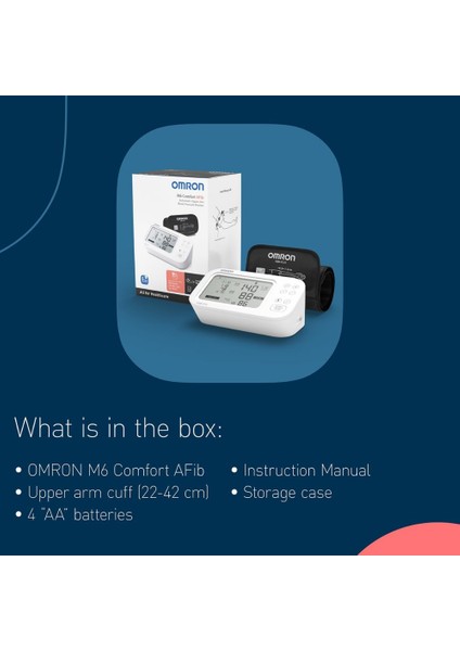 M6 Comfort Koldan Ölçer Tansiyon Aleti Afib HEM-7380-E+ Cihaz Uyumlu Adaptör Hediye