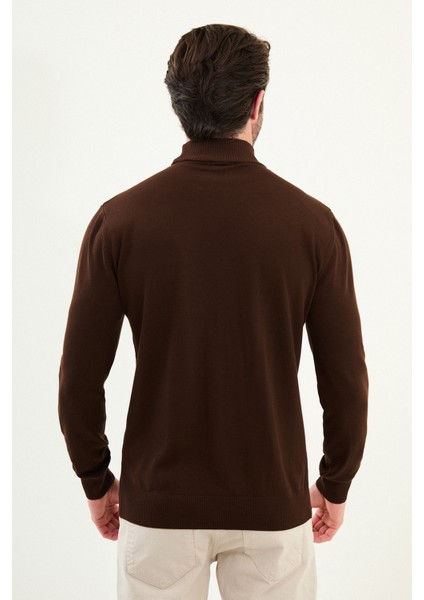 Çizgili Slim Fit Yarım Balıkçı Yaka Erkek Triko Kazak modelleri