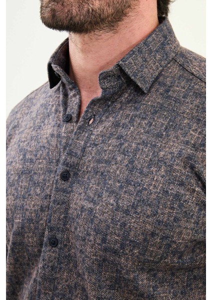 Desenli Slim Fit Uzun Kollu Oduncu Yün Erkek Gömlek fiyatları