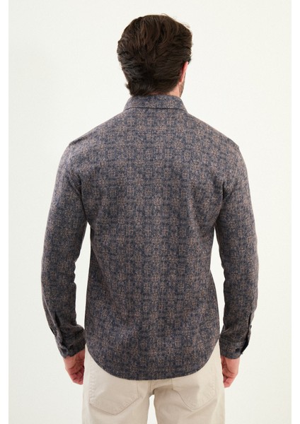 Desenli Slim Fit Uzun Kollu Oduncu Yün Erkek Gömlek modelleri
