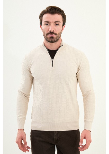 Triko Yarım Balıkçı Fermuarlı Yaka