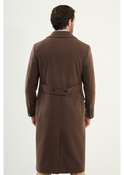 Düz Slim Fit Torba Cep Geniş Yaka Kruvaze Uzun Kaşe Erkek Kaban indirimleri