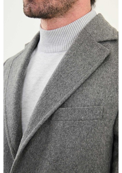 Düz Slim Fit Mono Yaka Klasik Yün Erkek Kaban fiyatları
