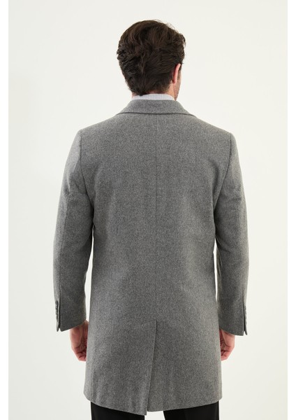 Düz Slim Fit Mono Yaka Klasik Yün Erkek Kaban indirimleri