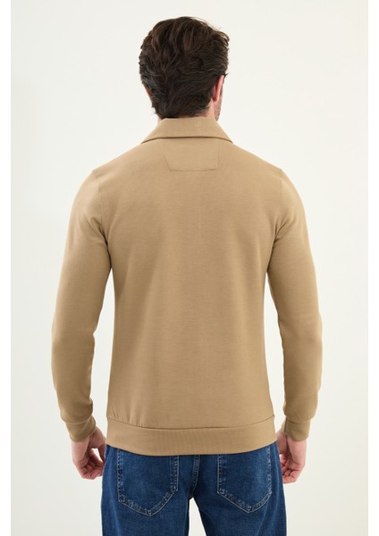 Çizgili Slim Fit Polo Yaka Uzun Kollu Pamuk Erkek T-Shirt fırsatları