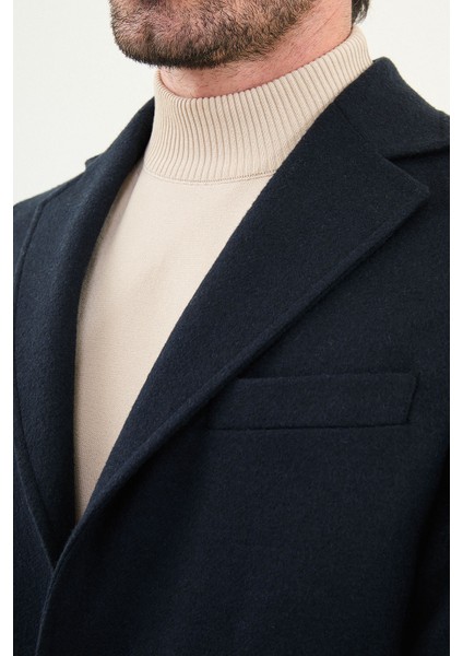 Düz Slim Fit Mono Yaka Klasik Yün Erkek Kaban fiyatları