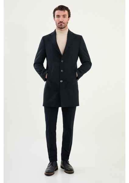 Düz Slim Fit Mono Yaka Klasik Yün Erkek Kaban modelleri