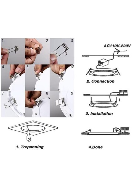 12W Slim LED Panel Sarı 3200K Sıvı Altı Gömme Spot Lamba indirimleri