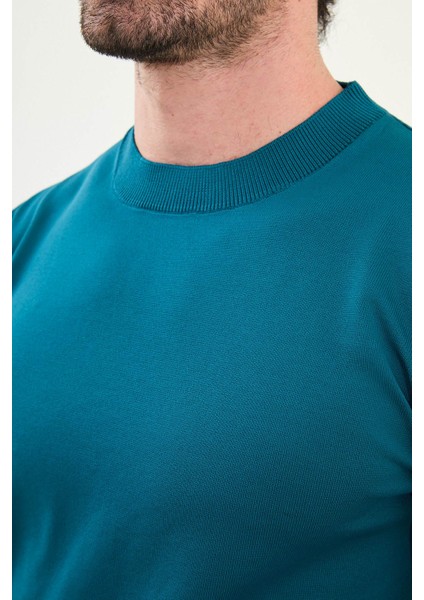 Düz Slim Fit Bisiklet Yaka Basic Erkek Triko Kazak fiyatları