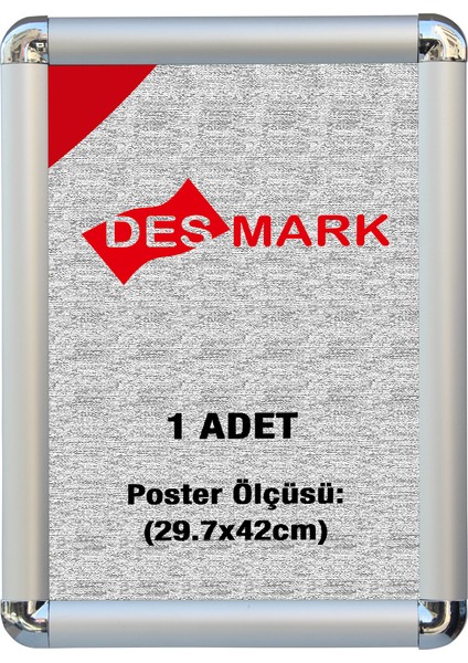 25 mm A3(29.7X42) Rondo Köşe Alüminyum Aç-Kapa Çerçeve – Poster & Afiş Çerçevesi (Gümüş Eloksallı)