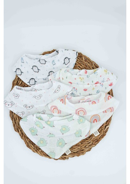 5'li Yumuşacık %100 Pamuk Müslin Bebek Salya Mama Önlüğü 0-18 Ay fiyatları