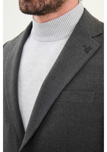 Çizgili Slim Fit Torba Cep Mono Yaka Erkek Ceket fiyatları