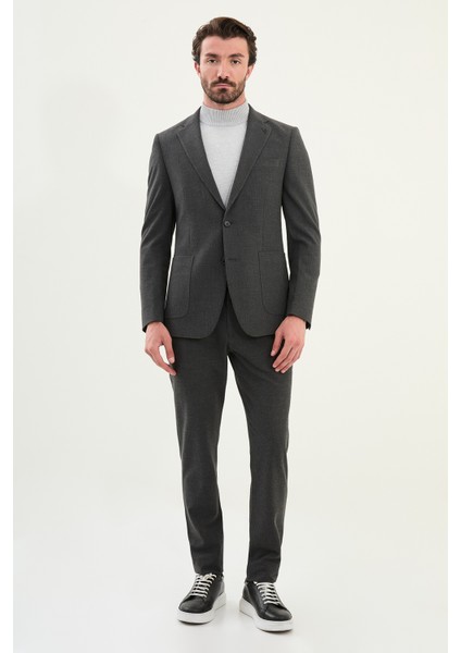 Çizgili Slim Fit Torba Cep Mono Yaka Erkek Ceket modelleri