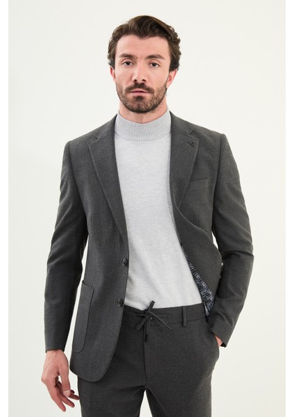 Çizgili Slim Fit Torba Cep Mono Yaka Erkek Ceket fırsatları