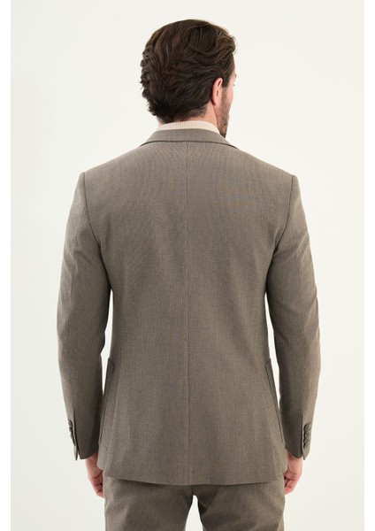 Çizgili Slim Fit Torba Cep Mono Yaka Erkek Ceket indirimleri